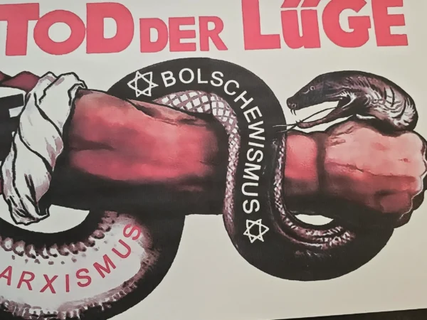 Jewish Snake Serpent Crushed WW2 Nazi German Anti-Semitic Poster Print