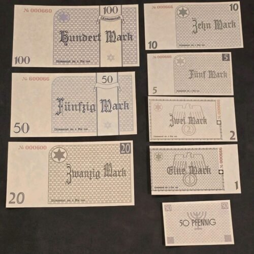 lodz1.jpg THIRD REICH Nazi German Jewish LODZ LITZMANNSTADT Getto Ghetto Currency notes