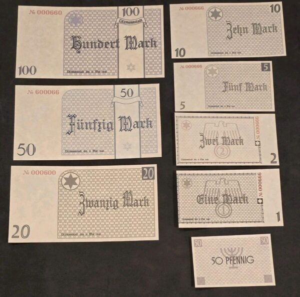 lodz1.jpg THIRD REICH Nazi German Jewish LODZ LITZMANNSTADT Getto Ghetto Currency notes