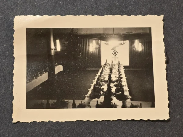 Luftwaffe Swastika Eagle Officers Christmas Dinner Setting WW2 German Military Photo