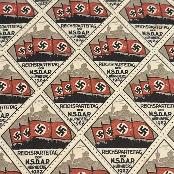NSDAP Reichsparteitag Nurnberg 1927 Nazi Party Rally Stamp Sheet WW2 German