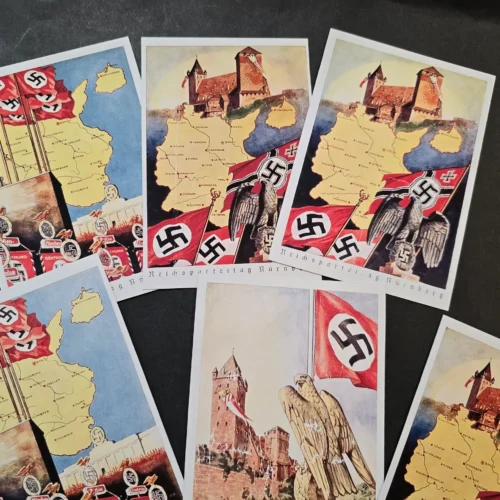NSDAP Reichsparteitag Nurnberg Postcard Collection Complete set w Puzzle Back WW2 Nazi German