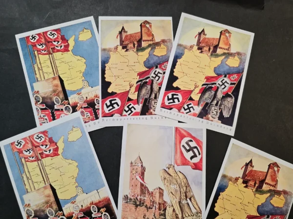 NSDAP Reichsparteitag Nurnberg Postcard Collection Complete set w Puzzle Back WW2 Nazi German
