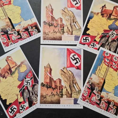 NSDAP Reichsparteitag Nurnberg Postcard Collection Complete set w Puzzle Back WW2 Nazi German