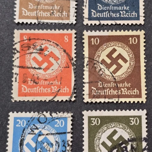 NSDAP Swastika Officials Stamp Set Complete w COA Card Nazi German WW2 Third Reich Era