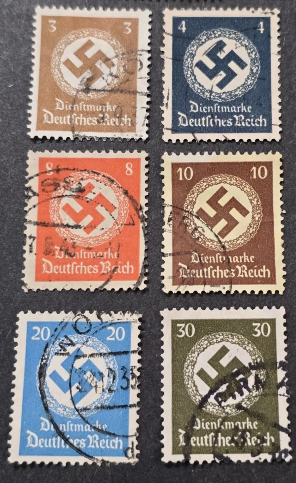 NSDAP Swastika Officials Stamp Set Complete w COA Card Nazi German WW2 Third Reich Era