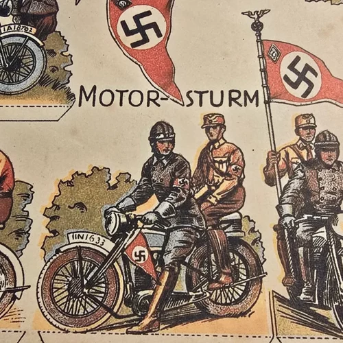NSKK Motor Korps Motorcycle Troops Cutout Toy Soldiers WW2 Nazi German Third Reich NSDAP