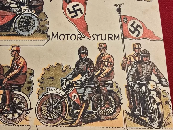 NSKK Motor Korps Motorcycle Troops Cutout Toy Soldiers WW2 Nazi German Third Reich NSDAP