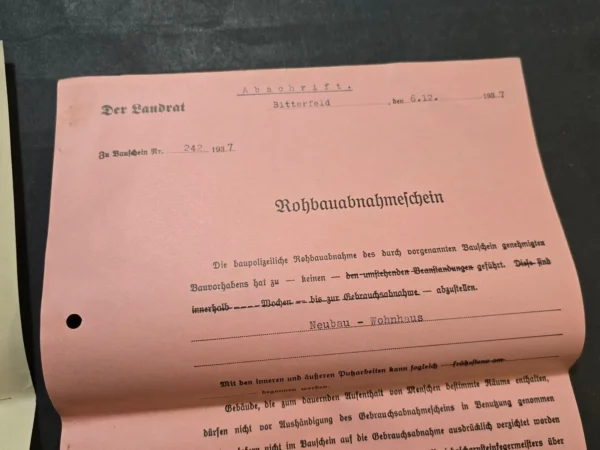 original-1935-1938-german-third-reich-document-group-building-permits-fire-insurance-and-g-02-3535d399 Original 1935–1938 German Third Reich Document Group – Building Permits, Fire Insurance & Genealogical Record