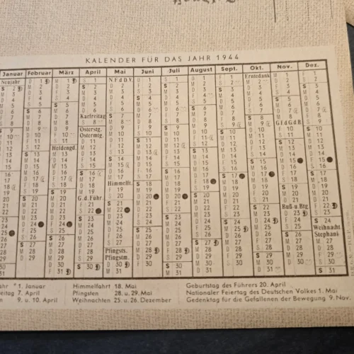 Original 1944 German Feldpost Letter Sheets Lot of 5 Unused WWII Mailers w/ Calendar
