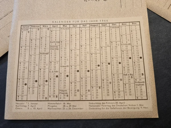 Original 1944 German Feldpost Letter Sheets Lot of 5 Unused WWII Mailers w/ Calendar