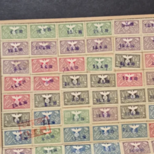Original German Third Reich 1939 German Winter Relief (WHW) Savings Card w Complete Stamp Set 1940 Wien (Vienna)