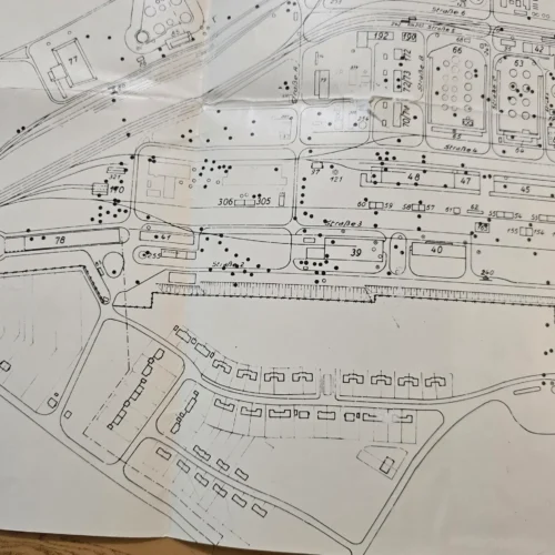 Original WWII German Industrial Map Wesseling Oil Plant Bomb Damage 1944 Plan