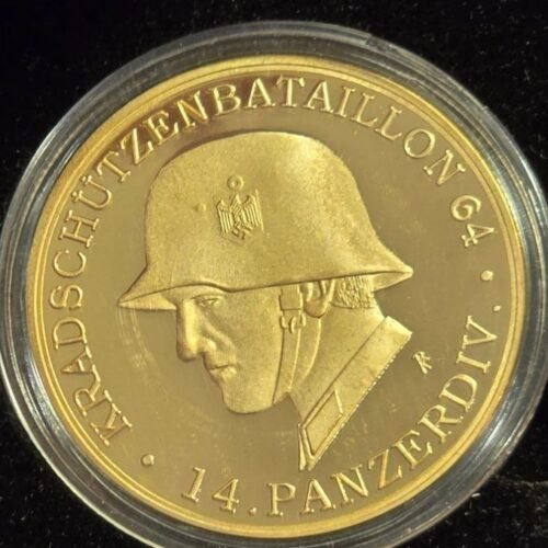 pm2.jpg WW2 Nazi German Third Reich Boxed 24K Gold Plated Panzer Medallion High Quality Die Struck Medal