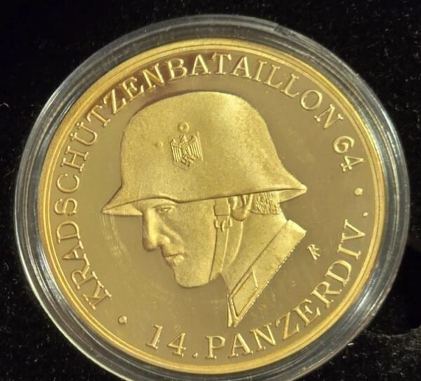 pm2.jpg WW2 Nazi German Third Reich Boxed 24K Gold Plated Panzer Medallion High Quality Die Struck Medal