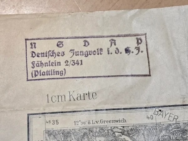 rare-1933-nazi-hitler-youth-hj-dj-wall-map-nsdap-stamped-early-third-reich-german-03-cf6f9b90 Rare 1933 Nazi Hitler Youth HJ DJ Wall Map NSDAP Stamped Early Third Reich German