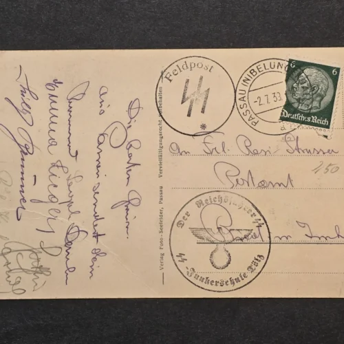Rare German 1933 SS Feldpost Postcard SS Reichsführerschule Cachet