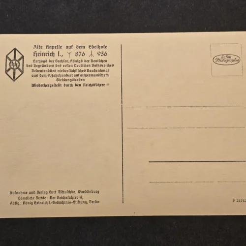 Rare SS Wewelsburg Himmler Crypt WW2 German Photo Postcard 1936 Totenkult Heinrich Himmler Relic Site
