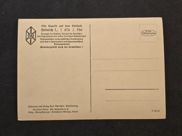 Rare SS Wewelsburg Himmler Crypt WW2 German Photo Postcard 1936 Totenkult Heinrich Himmler Relic Site