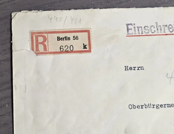 RARE WW2 German NSDAP Heinrich Hoffmann Cover to Munich Mayor Karl Fiehler Brown House!