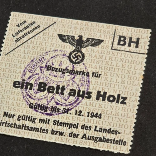 rare-ww2-german-third-reich-1944-bh-wooden-bed-ration-coupon-bezugsmarke-reichsstelle-germ-02-7661c5b6 Rare WW2 German Third Reich 1944 BH Wooden Bed Ration Coupon Bezugsmarke Reichsstelle Germany WWII