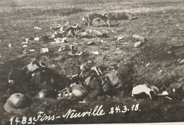 RARE WWI German Battlefield Casualties RPPC Dead KIA Fallen Soldiers 1918 Somme