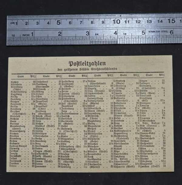 rare-wwii-nazi-german-third-reich-deutsche-reichspost-postal-district-directory-card-minde-03-c6107346 Rare WWII Nazi German Third Reich Deutsche Reichspost Postal District Directory Card Minden Westfalia