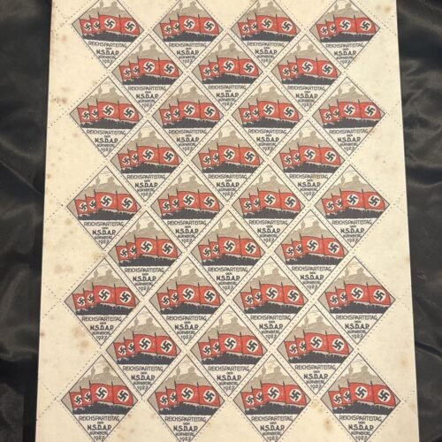 rp1.jpg NSDAP Reichsparteitag Nurnberg 1927 Nazi Party Rally Stamp Sheet WW2 German