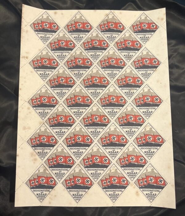 rp1.jpg NSDAP Reichsparteitag Nurnberg 1927 Nazi Party Rally Stamp Sheet WW2 German