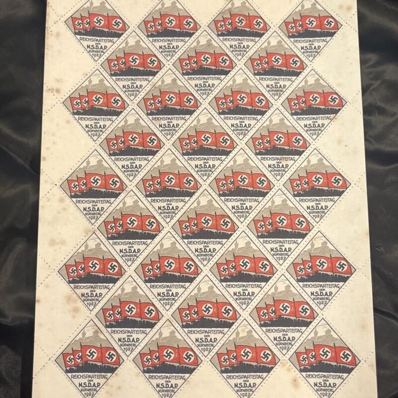 rp1.jpg NSDAP Reichsparteitag Nurnberg 1927 Nazi Party Rally Stamp Sheet WW2 German