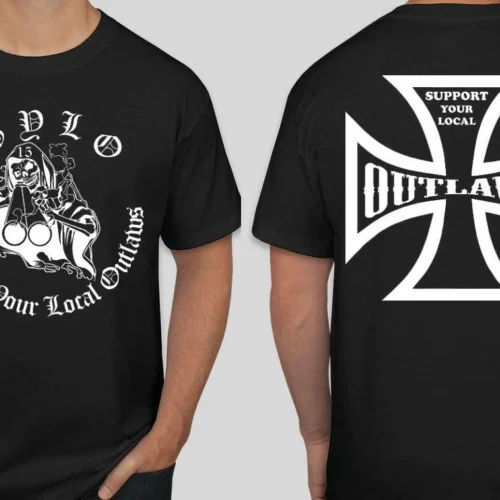 s-l1600 (26) WW2 Nazi German SS Iron Cross Support your Local Outlaws T shirt 2 sided SYLO