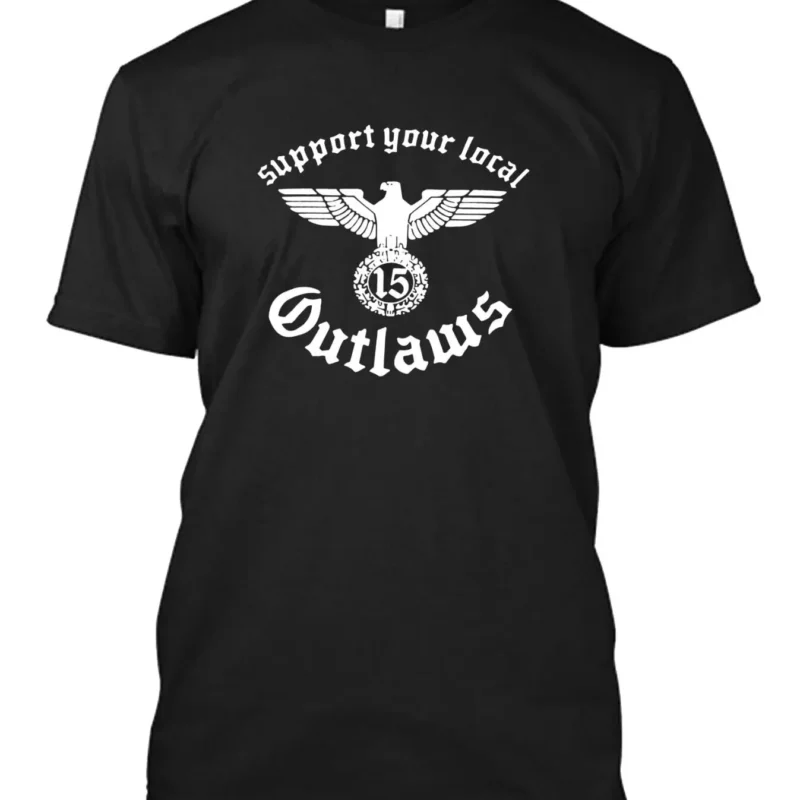 WW2 German Eagle Support your local outlaws 15 T shirt
