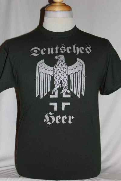 WW2 Nazi German SS Eagle w cross Deutsche HEER Military Army T shirt