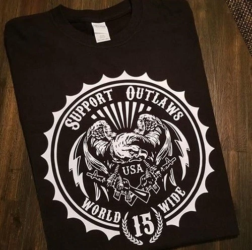 Support your local outlaws T shirt Eagle 15 with guns