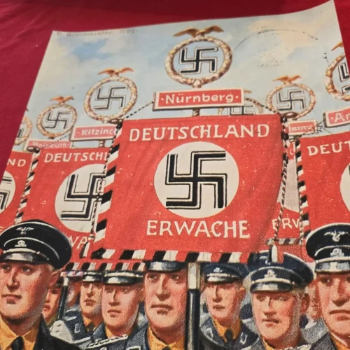 ss-nsdap-reichsparteitag-nurnberg-march-w-deutschland-erwache-standard-flags-banners-ww2-g-02-0dfa1e24 SS NSDAP Reichsparteitag Nurnberg March w Deutschland Erwache Standard Flags Banners WW2 German Third Reich Poster