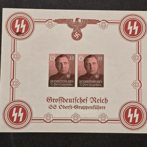 SS Oberstgruppenfuhrer Martin Borman Third Reich WW2 Nazi German Souvenir Stamp Sheet