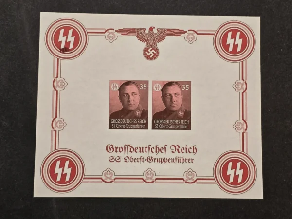 SS Oberstgruppenfuhrer Martin Borman Third Reich WW2 Nazi German Souvenir Stamp Sheet