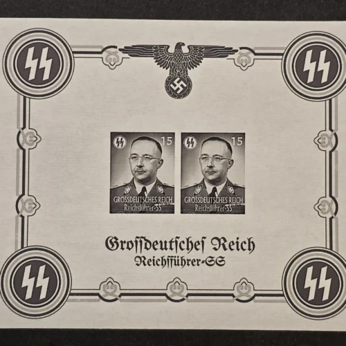 SS Reichsfuhrer Heinrich Himmler Third Reich WW2 Nazi German Souvenir Stamp Sheet