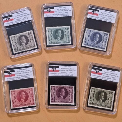 stamp.jpg Third Reich WWII Nazi German Adolf Hitler 54th Birthday NSDAP Stamp Set 1943