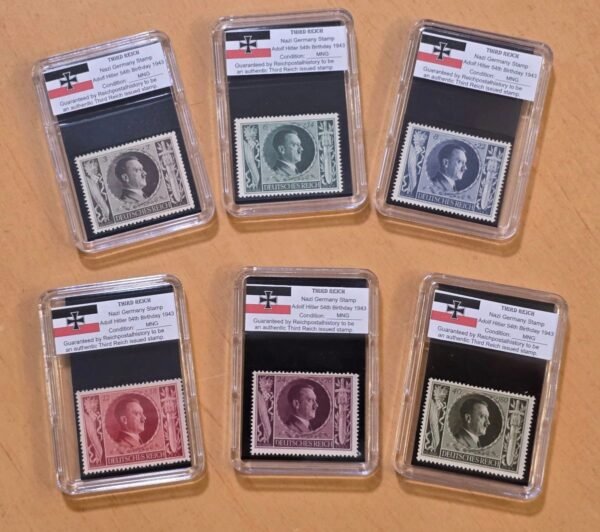 stamp.jpg Third Reich WWII Nazi German Adolf Hitler 54th Birthday NSDAP Stamp Set 1943