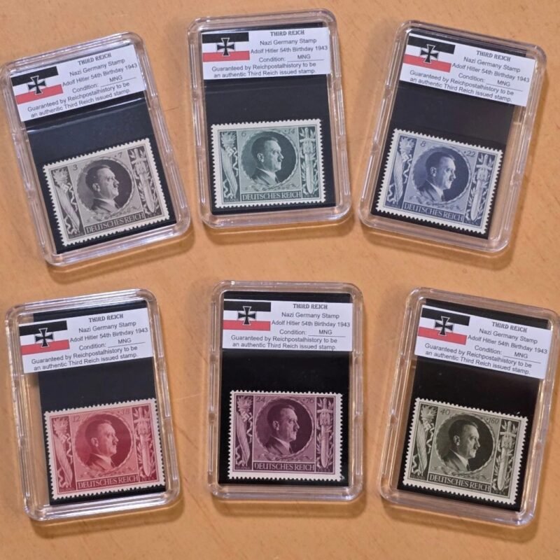 stamp.jpg Third Reich WWII Nazi German Adolf Hitler 54th Birthday NSDAP Stamp Set 1943
