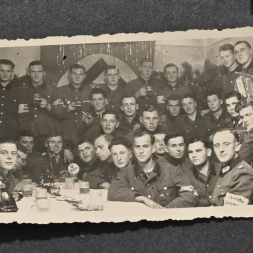 Swastika Flags NAMED COMPANY! Deutsche Wehrmacht Armbands WW2 German Soldiers Photo Lot x 4