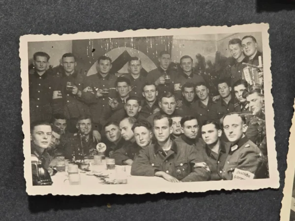 Swastika Flags NAMED COMPANY! Deutsche Wehrmacht Armbands WW2 German Soldiers Photo Lot x 4