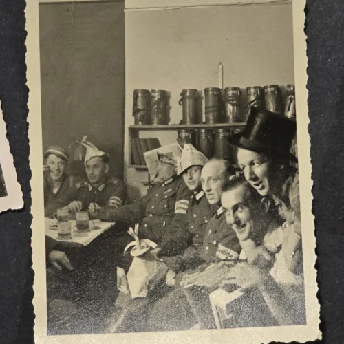 Swastika Flags NAMED COMPANY! Deutsche Wehrmacht Armbands WW2 German Soldiers Photo Lot x 4