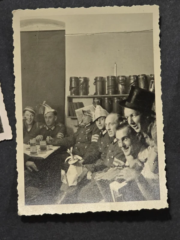 Swastika Flags NAMED COMPANY! Deutsche Wehrmacht Armbands WW2 German Soldiers Photo Lot x 4