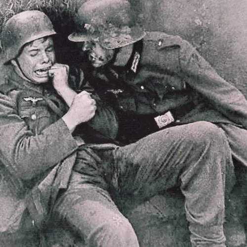 TERRIFIED! SCREAMING Boy Wehrmacht Soldier Pisses His pants WW2 German Photo