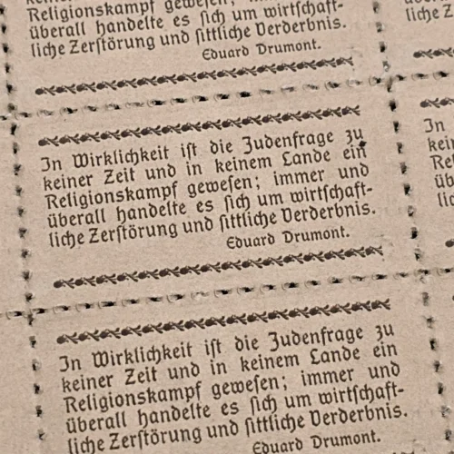 The Jewish question! WW2 Nazi German Third Reich Anti-Semitic Jewish Propaganda Stamp Sheet of 60