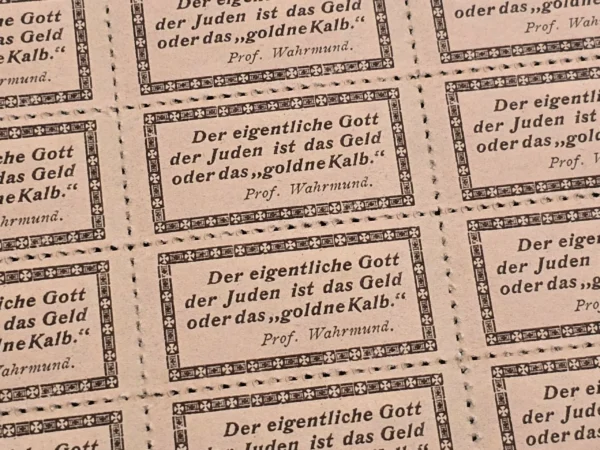 the-true-gods-of-jews-is-money-ww2-nazi-german-third-reich-anti-semitic-jewish-propaganda-02-10f70d52 The true gods of Jews is money WW2 Nazi German Third Reich Anti-Semitic Jewish Propaganda Stamp Sheet of 60
