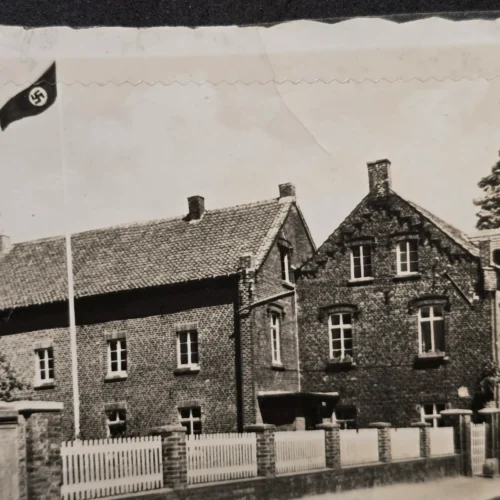 third-reich-era-brick-building-photo-w-swastika-nsdap-flag-large-house-estate-snapshot-02-897cc551 Third Reich Era Brick Building Photo w/ Swastika NSDAP Flag Large House Estate Snapshot