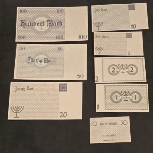 THIRD REICH Nazi German Jewish LODZ LITZMANNSTADT Getto Ghetto Currency notes